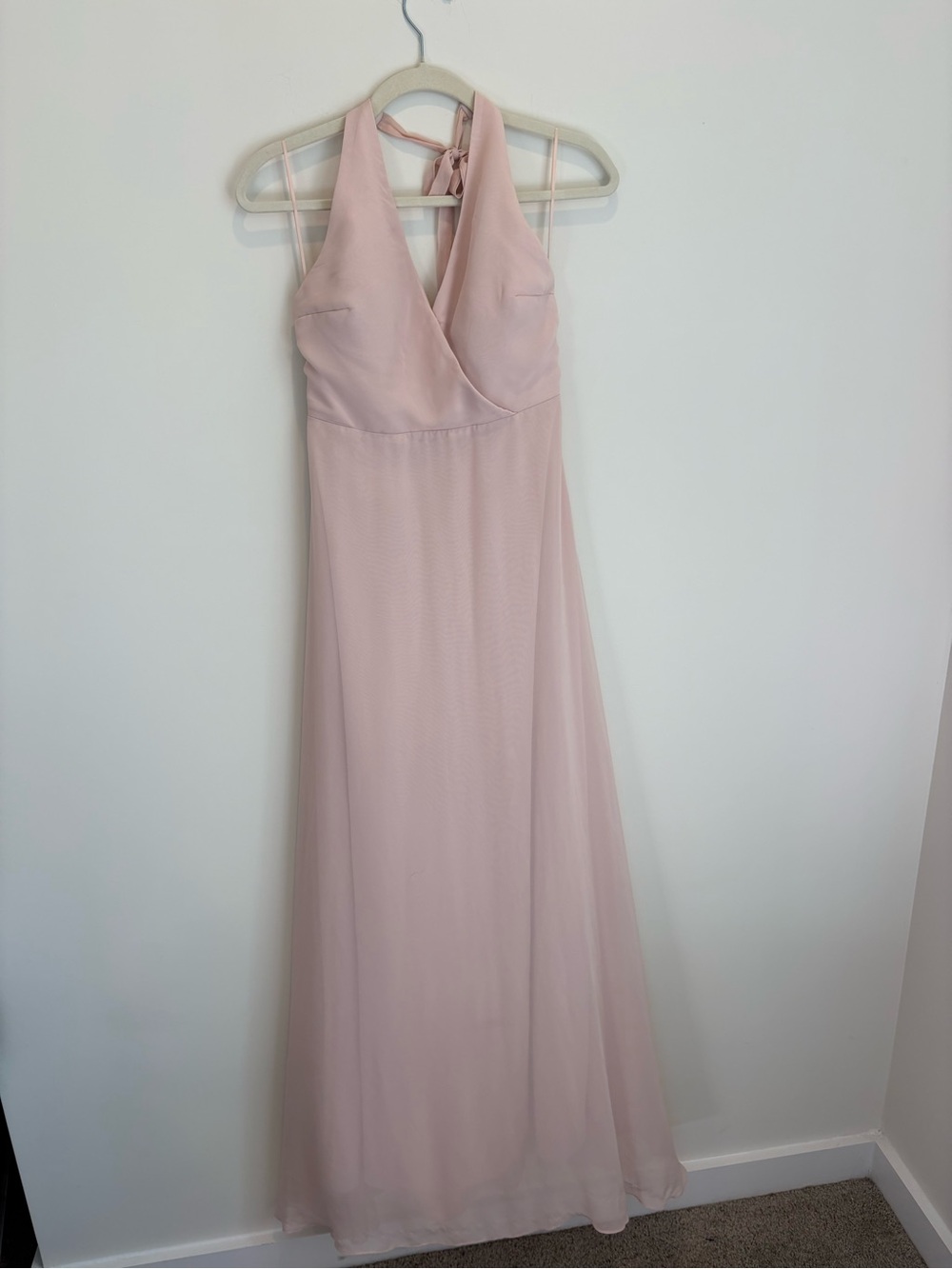Birdy Grey Blush Halter Chiffon Maxi Dress
